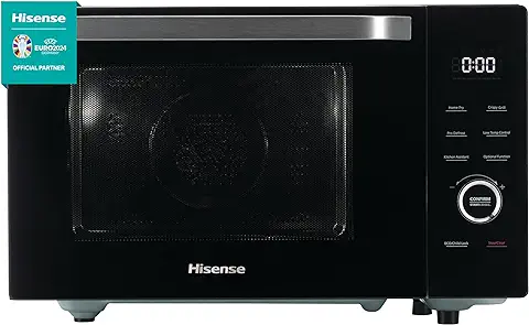 Hisense H30MOBS10HC Horno Microondas 4 en 1 Combo con Grill, Airfry, y Convección, 1000 W/2400 W/2400 W, 30 Litros, 10 Programas, Limpieza con Vapor, Color Negro  