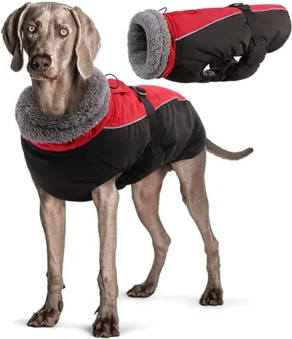 Hjyokuso Ropa para Perros, Chaqueta para Perros, Abrigo para Perro Impermeable, Abrigos para Perros Cálidos Chaquetas para Perros Pequeñas Medianas y Grandes Chaleco para Nieve a Prueba de Viento  