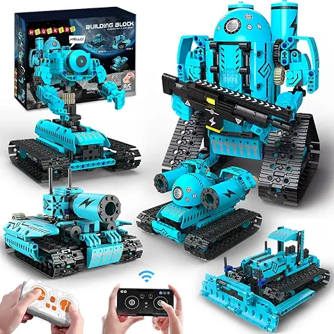 HOGOKIDS Robot Building Toys para Niños, Juego de Construcción 5 en 1 Controlado por Control Remoto y Aplicación | Juguetes STEM Regalo para Niños y Niñas de 6 7 8 9 10 11 12 Años en Adelante  