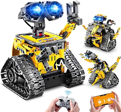 HOGOKIDS Robots de Teledirigidos para Niños – 3 en 1 RC Juguetes de Construcción con Aplicación y Control Remoto Juguetes Juguetes Regalos para 6 7 8 9 10 11 12+ Años Niños Niñas (520 Piezas)  