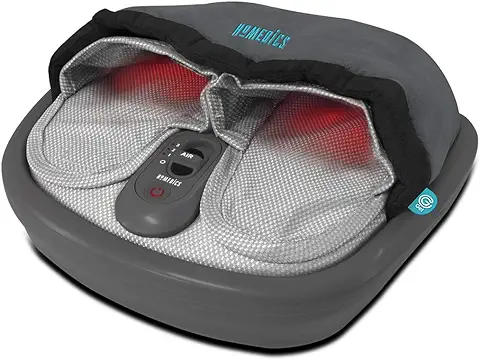 HoMedics Masajeador Eléctrico para Pies – Dispositivo Pórtatil para Masaje Plantar Shiatsu a Comprensón por Aire, con Tecnología de Nodos Gel, Calor e Intensidad Ajustable para uso Doméstico  