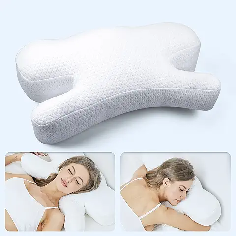 HooLaxify Almohada Antiarrugas, Almohada de Belleza, Almohada para Dormir de Estómago, Almohada Antienvejecimiento, Almohadas de Cuello para Aliviar el Dolor, Almohadas Antiarrugas para Dormir de lado  