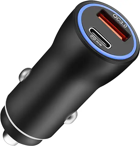 Hoppac Cargador Coche,Cargador USB Coche QC18W,Cargador USB C PD20W Cargador Mechero USB Carga Rapida,Mini Cargador Iphone Coche Aplicar Para Iphone Pro/Max14/13/Samsung/Huawei/Xiaomi,Accesorios Coche  