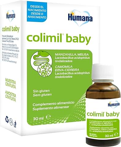 Humana Colimil Baby, Con Extractos Naturales Y Probióticos Para Las Molestias Del Cólico Infantil. Complemento Alimenticio Líquido, Color Colimil Para Cólicos, 30 ml  