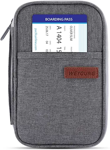 Icyant Cartera de Viaje con Porta Pasaporte Familiar Airplane Holiday Travel Document Holder Premium Portable Air Ticket Document Card Organizador Accesorios de Viaje para Hombres y Mujeres  