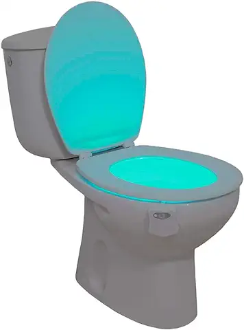 Ideal Products - luz para el Inodoro Adaptable a Cualquier Modelo de WC, Activación con Sensor de Movimiento de 8 Colores (se Pueden Elegir con un Simple Botón), Decorativo, evitando el uso de Luces por la Noche y Previene Accidentes  