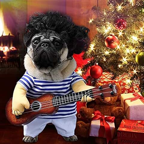 Idefair Guitarra Divertida Disfraces de Mascotas para Perros Perrito Gatos Fiesta de Navidad Disfraz de Halloween  