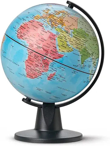 Idena 22068 - Globo Terráqueo con mapa Político, Aprox. 11 cm de Diámetro, Ideal para la Escuela  