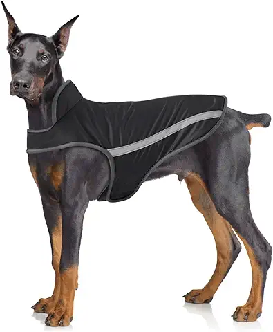 Idepet Abrigo Impermeable para Perros, Chaqueta Cálida para Mascotas, Ropa a Prueba de Viento, Chaleco para Perros, Ropa para Mascotas, Traje con Capucha, con Orificio para el Arnés  