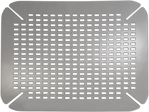 IDesign Alfombrilla Escurreplatos, Protector de Fregadero Pequeño de Plástico PVC para Fregaderos de Cocina, Rejilla Escurreplatos con Orificios de Drenaje, gris  