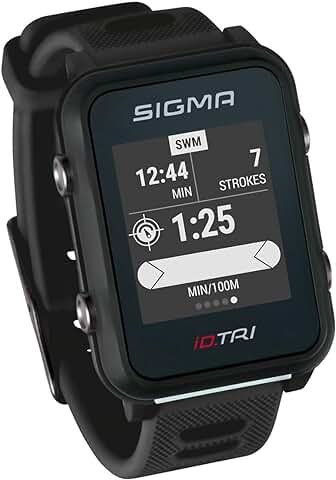 ID.TRI Reloj de Triatlón con Características de Entrenamiento y Competición, Navegación, Notificaciones Inteligentes, Ligero y a Prueba de Agua, Incl. Soporte de Bicicleta  