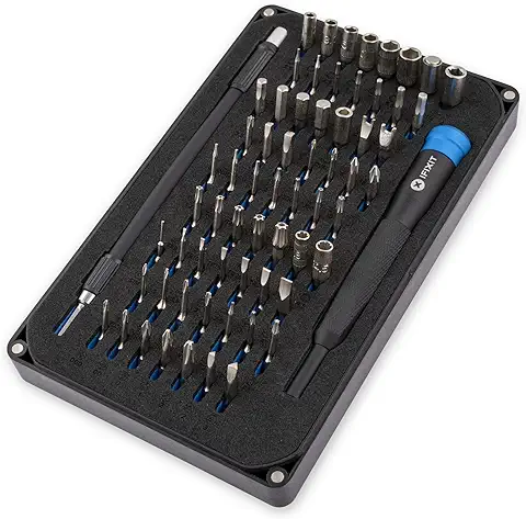 IFixit Mako Precision Bit Set, Juego de 64 Puntas de Precisión (4 mm) y Mango Destornillador para Reparacion de Moviles, Consolas, Ordenadores, etc  