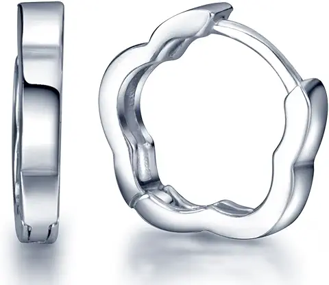 Infinito U - Pendientes Aros Pequeños de Plata de Ley 925 para Mujer Chicas Niña  