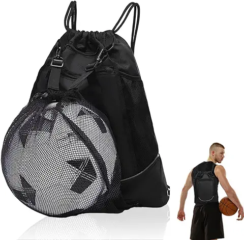 Infreecs Mochila de Baloncesto, Mochila Cuerdas, Puede Almacenar Pelotas De Baloncesto, Balones De Fútbol, Adecuado para Deportes Al Aire Libre  