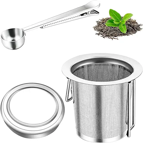 Infusor te, Infusor de te Acero Inoxidable, con tapa y Cuchara de té, Perfecto para Tazas de té  