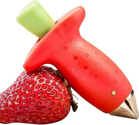 INHEMI Desecante de Fresa 2 x Acero Inoxidable Cocina Gadget Shank Remover Herramientas Superiores para Verduras Top Stem Core Wreath  