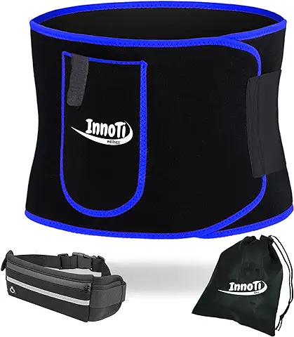 InnoTi Faja Reductora Adelgazante de Neopreno para Mujer y Hombre-Cinturón Lumbar Reductor de Cintura y Abdomen para Gimnasio, Fitness y Deporte-Faja Lumbar Abdominal con Efecto Sauna  