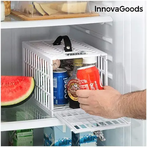 InnovaGoods® Caja Fuerte con Cerradura, Cromada, Organizador para Refrigerador, Nevera, Seguridad en el Hogar, Combinación de tres Cifras, para Frigorifico. Blanco  