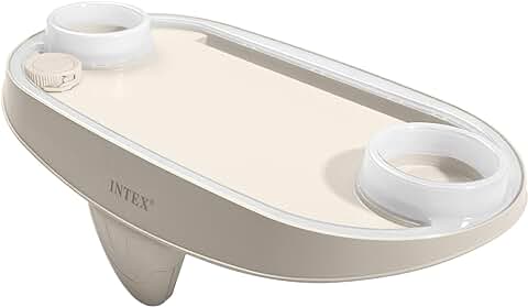 Intex 28520 - Bandeja para Bebidas spa, Posavasos para spa, con Luces LED, 2 Posavasos, 45x26x16 cm, Color Beige, Funciona con 2 Pilas de Botón de Litio, Accesorios INTEX, Accesorios spa  