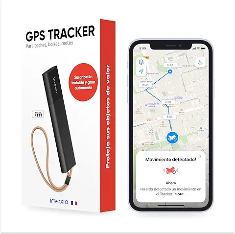 Invoxia Localizador GPS sin Tarjeta SIM - Alerta Antirrobo en Tiempo Real y Gran Autonomía – Suscripción Incluida – Seguimiento Coche, Moto, Scooter, Bolso, Niños, Personas Mayores, Objetos de Valor  