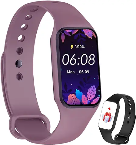 IOWODO Smartwatch Mujer,Reloj Inteligente Hombre Mujer Impermeable 5ATM con Oxímetro(SpO2) Pulsómetro Sueño Podómetro Whatsapp Notificación de Mensajes,Pulsera Actividad para Android IOS(2 Correas)  