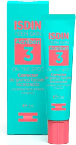 ISDIN ACNIBEN Paso 3 On The Spot, Gel Secante Corrector de Granos, Disminuye el Enrojecimiento y el Volumen del Grano, con Ácido Salicílico y Niacinamida, 15 ml  