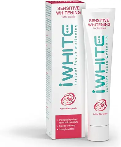 IWhite Sensitive Pasta de Dientes Blanqueante, 75 ml - Pasta Dental Blanqueamiento Activo y Eliminación de Manchas. Combate y Previene la Sensibilidad Dental - Protege los Dientes, Restaura el Esmalte  