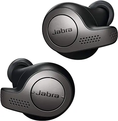 Jabra Elite 65t, Auriculares Bluetooth con Cancelación Pasiva del Ruido, Tecnología de Cuatro Micrófonos para Auténticas Llamadas Inalámbricas y Música, Negro Titanio  