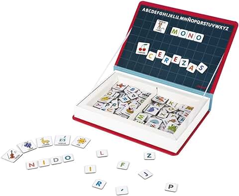 Janod J02714 Magneti'Book Alphabet Educational Game de Cartón, Spanish Version  