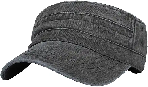 Jarseila Gorra Militar de Algodón Hombre Mujer Gorra Cadete Gorra de Algodón Plana Gorra de Béisbol Unisex Vintage Sombrero Sports  