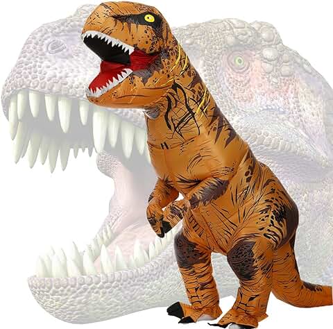 JASHKE Disfraz Dinosaurio Inflable Adulto Traje Trex Hombre Divertidas  