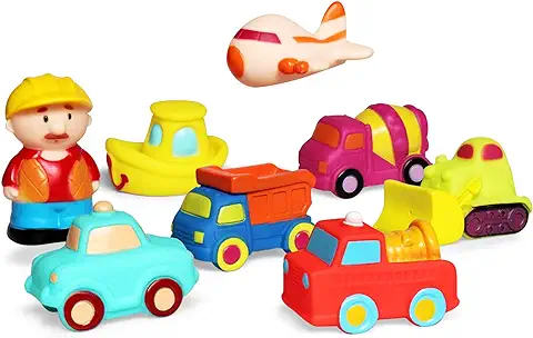 JAYSRIS Juguetes para Vehículos de Baño (8 PCS),Juguetes Flotantes de Baño Suave para Bebés Bañera Aprendizaje Baño Coche Juguetes y Juguetes para Camiones de Bañera para Niños Pequeños  