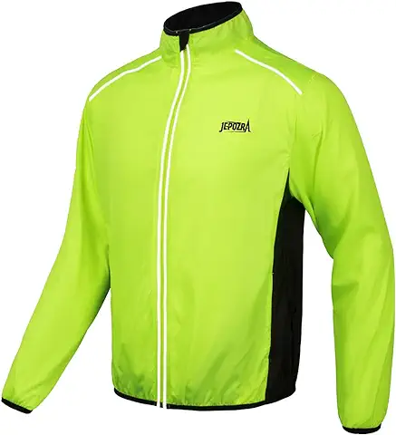 JEPOZRA Chaqueta Cortavientos Ciclismo Hombre MontañIsmo Reflectante Abrigo Transpirabl Ropa Deportiva Exteriores ProteccióN UV Manga Larga Correr Resistente Al Viento Yal Agua  