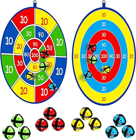 Jesitai 25.5 Inches Juego de Dardos de Doble Cara para Niños,Juego de Mesa, Juegos de Interior y Exterior y Regalos de Fiesta de Cumpleaños,Apto para Niños de 3 4 5 6 7 8 9 10 11 12 Años(65cm)  