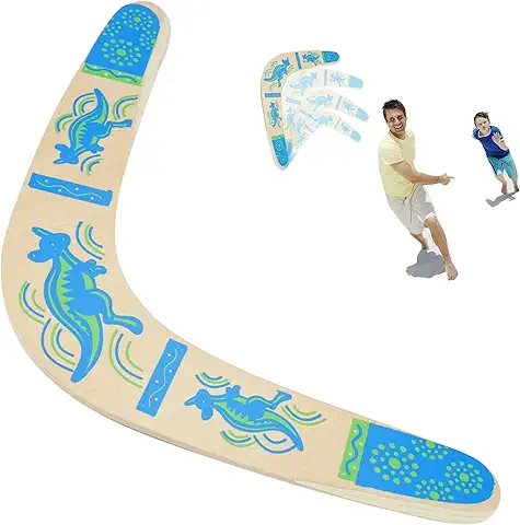 Jinsion Boomerang Niños, Boomerang Flying Throw, Recreativo Boomerangs de Madera en Forma de V Dardo, Boomerang Estable Juegos Volador al Aire Libre Regalo Deportivo Juguete para Niños y Adultos  