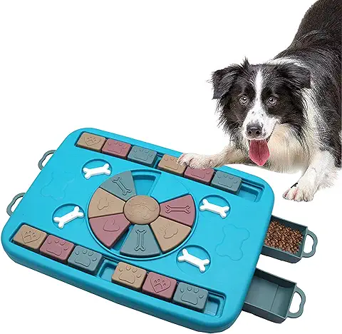 jiuhao Juguetes para perros con estimulación avanzada e interactiva, juguetes para perros de estimulación avanzada e interactiva, cuenco de entrenamiento de IQ para juegos cerebrales de alimentación