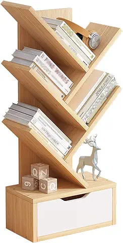 JKGHK Librerías Estantes para Libros de Escritorio, Casillero de Estantería con Forma de árbol Artístico, Estante de Almacenamiento de Oficina en Casa, para Libros, Revistas, CD  