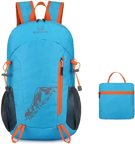 JOCXZI Mochilas de Marcha,Mochila de Viaje Plegable Impermeable para Hombres y Mujeres Mochila de Montañismo para Deportes al aire Libre Portátil de gran Capacidad (azul)  