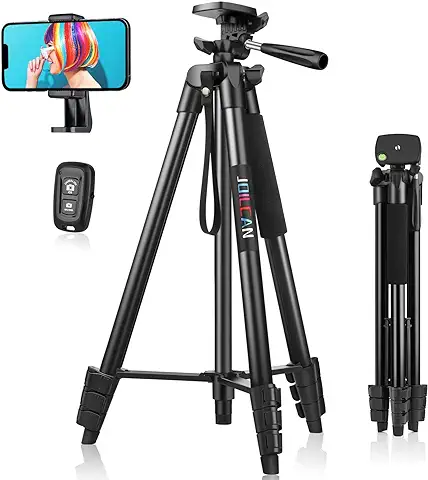 JOILCAN Tripode para Movil 161cm, Trípode para Móviles de Aluminio Extensible con Control Remoto, Palo Selfie Tripode con Soporte para IPhone/Samsung/Android Telefonos/Camara Pequeña  