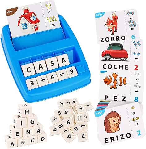 Joozmui Juguetes Educativos Niños 3-8 Años Regalo Niña Juegos para Aprender a Leer Juguetes Montessori Scrabble Español  
