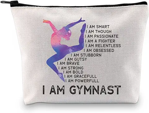 JTOUK Gimnasia Niñas Cosmética Bolsa Gimnasia Amante Deporte Regalo Gimnasia Regalos Accesorios Gimnasia Viaje Neceser, I Am Gymnast Bag Eu  