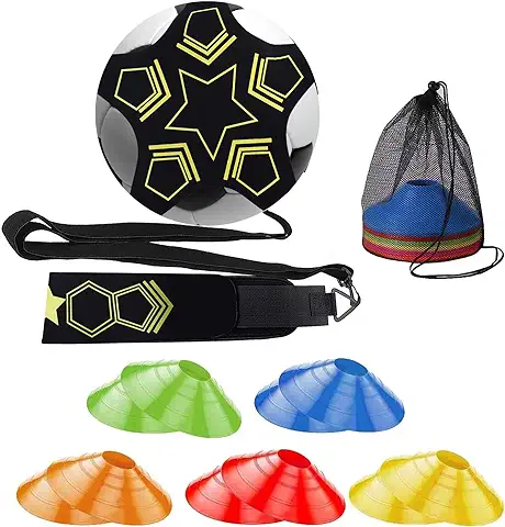 Juego de Entrenamiento de Fútbol 20 Conos de Entrenamiento de Fútbol Equipo de Entrenamiento de Fútbol Cinturón Ajustable de Plástico Multicolor para Adultos Niños Regalos  