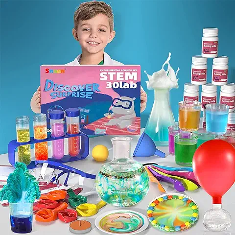 Juego de Experimentos Científicos, 30 Experimentos de Química para Niños, Juguetes Científicos de Aprendizaje Educativo DIY Stem para Niños  