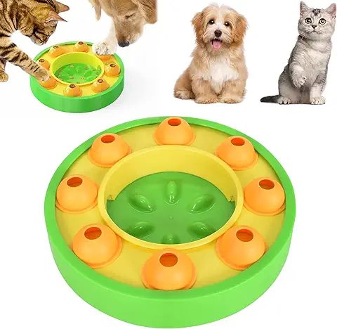 Juego de Inteligencia para Perros, Juguete de Puzle para Perro, Comedero Lento Perro, Dispensador de Premios Interactivo para Perros, Pet Bowl Feeder Toys con Antideslizante, Verde  