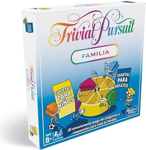 Juego de Mesa Trivial Pursuit Edición Familiar, Trivia para la Noche de Juegos Familiares, a Partir de los 8 Años  