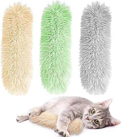 Juego de Peluche para Gatos con Hierba Gatera, 3 Unidades, Cojín Interactivo, Juguete para Gatos para Morder Papel Chirrido para Gatos  