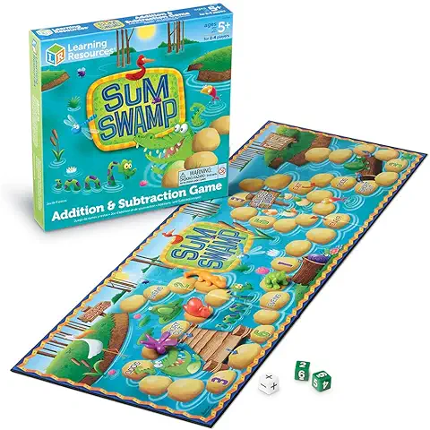 Juego de Sumas y Restas Sum Swamp de Learning Resources, de 2 a 4 Jugadores  