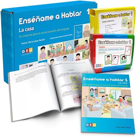 Juego Educativo para Aprender a Hablar a Niños a Partir de 3+ Enséñame a Hablar 1 Enseña Vocabulario y Estructuración el Lenguaje Mediante Juego con Tarjetas Ilustradas y Pictogramas  