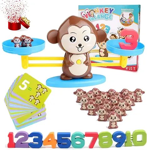 Juegos Matematicos para Niños, Equilibrar Juego De Matemáticas 65 Piezas Juguete De Aprendizaje Aprender A Contar Números Y Matemática Básica Niños Educación Temprana Juguete Animal  