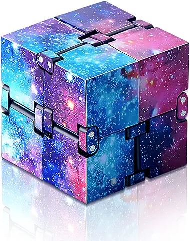 Juguete de Cubo Infinito Mágico Bloques Fidget, Mini Juguetes Sensoriales de Escritorio Herramienta para Aliviar Estrés Suministro de Juego para Austismo TDAH (Espacio Galaxia Arcoíris)  